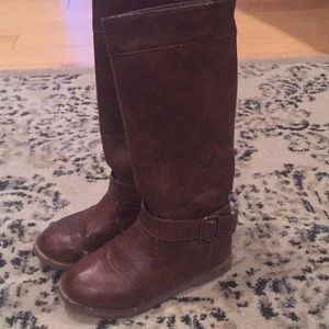 Faux leather riding boots
